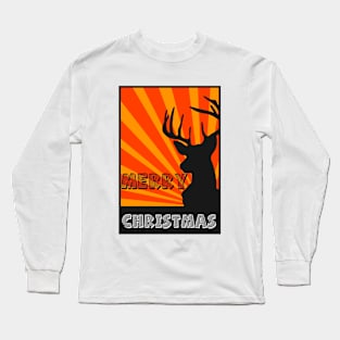 deer vintage, merry christmas Long Sleeve T-Shirt